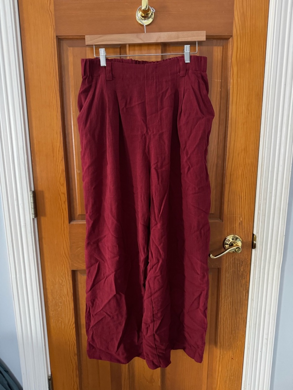 HALARA Wide-Leg Trousers - Burgundy